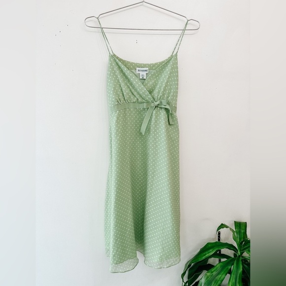 Motherhood Maternity Dresses & Skirts - Motherhood Maternity - Polka Dot Dress - Sage Green - Size Medium